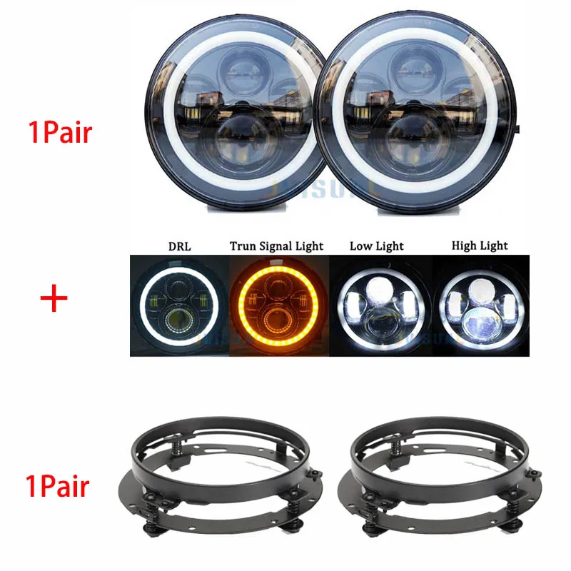 

Set Chrome 7inch Round Mounting Bracket Ring 7 inch led Headlight Bracket stainless steel For Harley Motorcycle