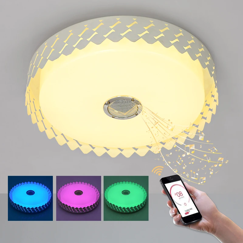 

BLUE TIME RGB Music Lamp Modern LED Chandelier With Bluetooth Control Color Changing Lighting Chandelier Ceiling For Living Room