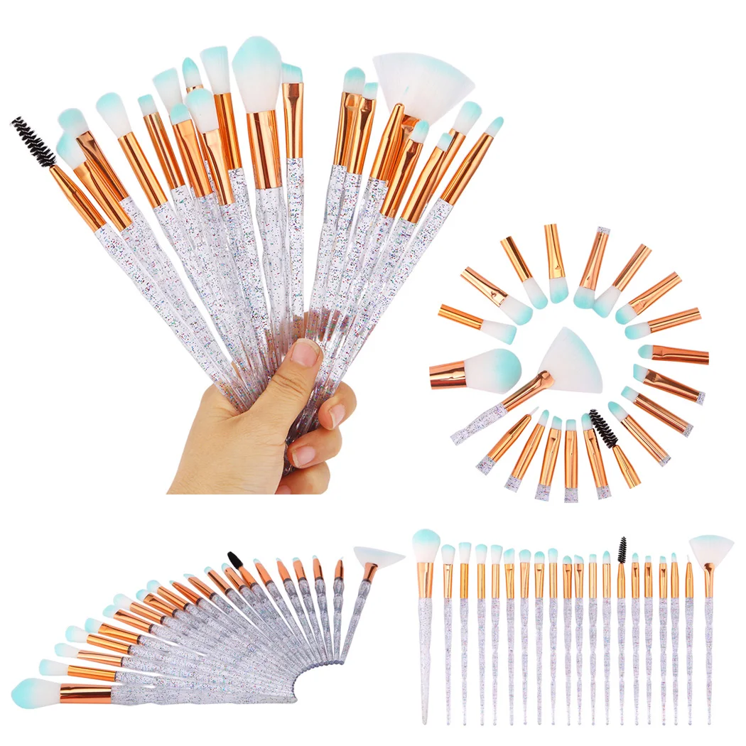 20Pcs Transparent Handle Design Pretty Eye Shadow Foundation Blending Brush Set Makeup Cosmetic Tool | Красота и здоровье