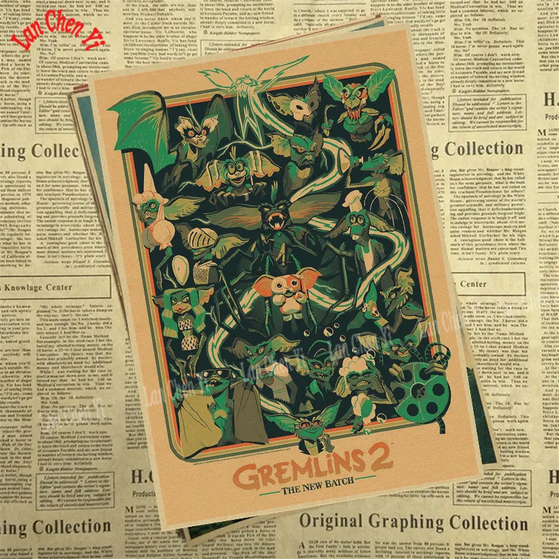 Gremlins Фэнтези фильм ужасов крафт бумага Плакат кафе высокое качество печати рисунок ядро декоративная живопись