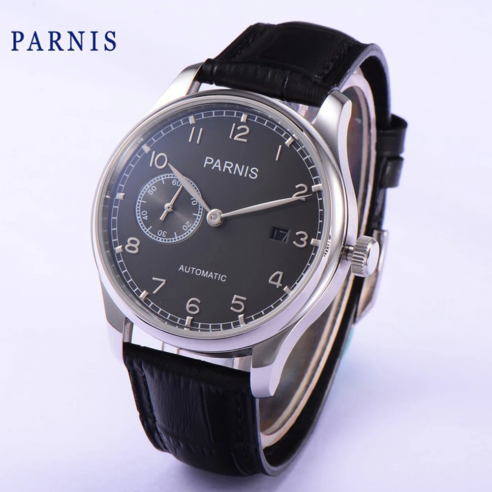 

Parnis 43mm Mechanical 316L stainless steel Black dial Automatic mens Watch