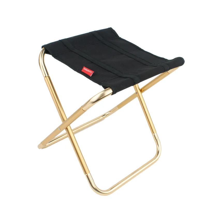 Увеличенный уличный складной стул из алюминиевого сплава стул портативный барбекю Рыбалка поезд маза Сверхлегкий складной походный кемпинг - Цвет: Gold