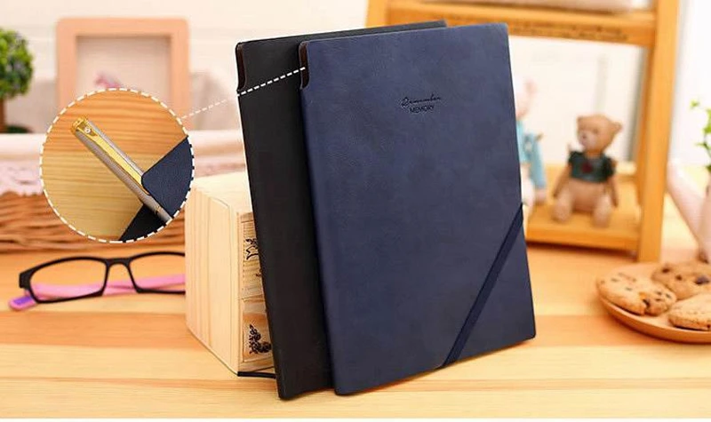 Deli 22215 записная книжка из искусственной кожи A5 205x143 мм 96 листов ручка для записной книжки с зажимом дизайн синий черный логотип на заказ