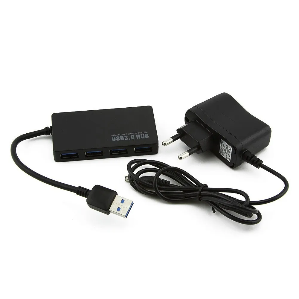 CHYI USB 3,0 хаб мульти в одном 4 порта USB3.0 хаб сплиттер с внешним адаптером питания комбо ПК Аксессуары для компьютера Macbook - Цвет: EU power adapter