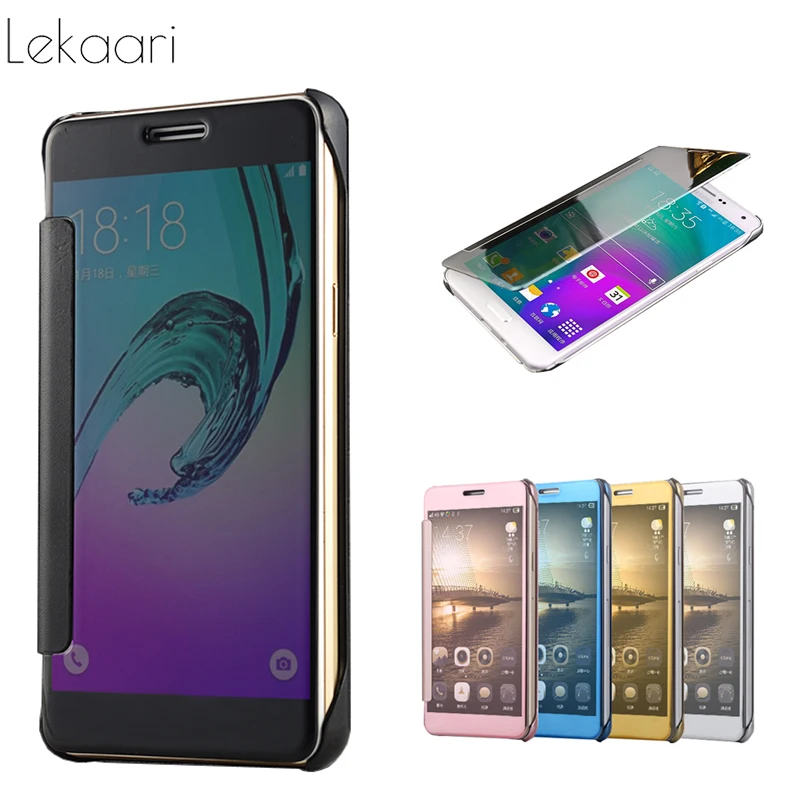 

Luxury Case For Samsung Galaxy A5 2016 SM-A510F Smart Clear Mirror View Flip Cover for Samsung A5 2016 A510 A510F Case Coque