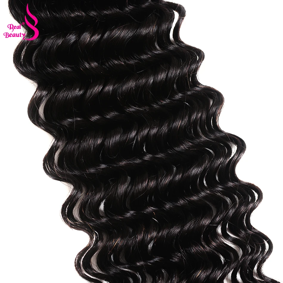 Real Beauty Peruvian Deep Wave Hair With Swiss Lace Closure 4Pcs Human Hair Weaves Remy Hair Bundles With Closure 8-30 (10)