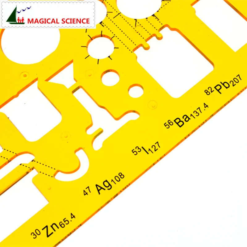 Пластиковые химические шаблоны Физическая химия инструменты чертеж дизайн линейка для студентов гибкий JSH4354
