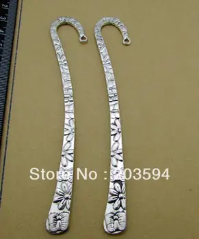 

50Pcs/lots Antique Silver flower bookmark Alloy Metal butterfly bookmark findings