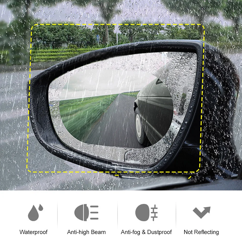 

2pcs Rainproof Film For Rearview Mirrors Anti-fog Waterproof Car Mirror Protective Film Auto Rain Proof Car Sticker