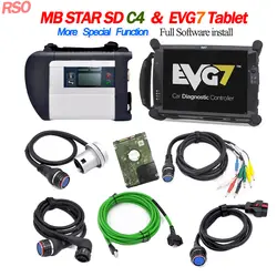 2018 новый планшетный EVG 7 4 GB MB Star C4 SD диагностический сканер EVG7 идеально подходит для MB SD C4 Полный Программное обеспечение Vediamo DTS DAS для MB