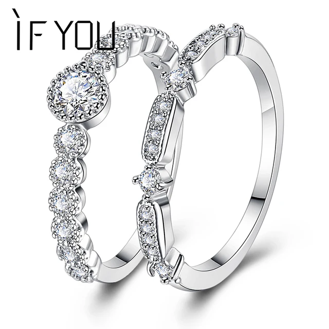 Aliexpress.com : Buy IF YOU Fashion Silver Flower Wedding Ring For Women Elegant Anillo Cubic Zirconia Finger Ring Set Lover Female Party Jewelry from Reliable Rings suppliers on IF YOU A Store Find More Rings Information about IF YOU Fashion Silver Flower Wedding Ring For Women Elegant Anillo Cubic Zirconia Finger Ring Set Lover Female Party Jewelry