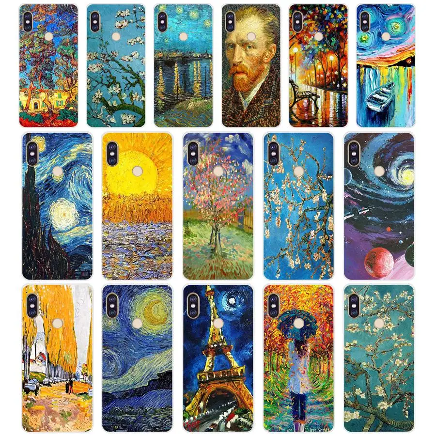 130 Vincent Van Gogh звездное небо картина маслом Мягкий Силиконовый ТПУ чехол для