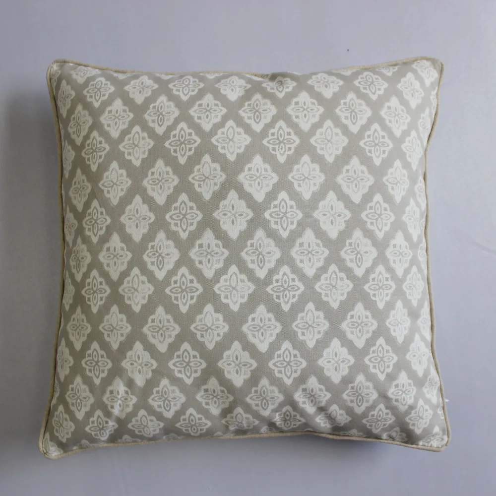 VEZO HOME printed grey geometric floral cotton canvas sofa cushions