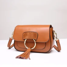 Для женщин сумка маленький Винтаж сумка через плечо из воловьей кожи для Для женщин Сумки Natural true кожаная сумка