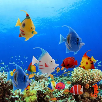 

5Pcs Plastic Artificial Floating Swimming Vivi Fish Aquarium Fish Tank Ornament