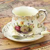 European - style ceramic cups 3 sets of creative bone china English coffee cup disc afternoon tea cups 200ML ► Photo 1/4