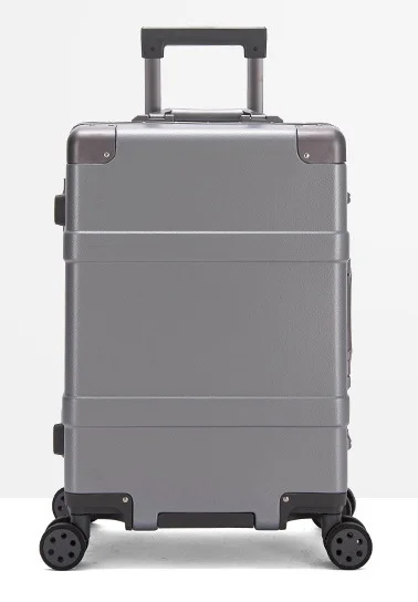 Новая мода 20 24 дюймов чемодан на колёсиках алюминиевая рама тележка прочная дорожная сумка 20' женская сумка для посадки сумки для переноски чемоданы багажник - Цвет: Silver