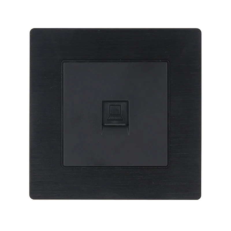 Black color RJ45 wall outlet pic 7