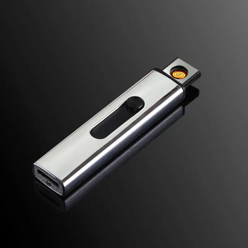 Турбо USB Зажигалка для сигарет курительная электронная перезаряжаемая WilndProof Push зажигать сигарету аксессуары