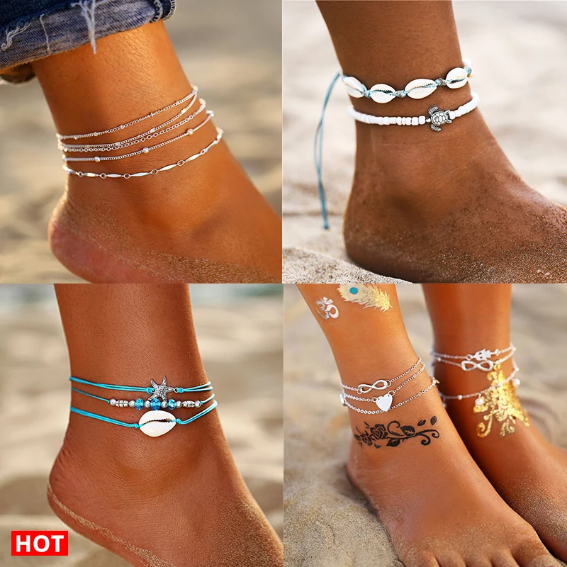 17KM 11 Vintage Anklets Set For Women Shell Moon Star Sun Leg Chain Gold Multilayer Anklet Bracelets 2019 BOHO Jewelry 17KM 11 Vintage Anklets Set For Women Shell Moon Star Sun Leg Chain Gold Multilayer Anklet Bracelets 2019 BOHO Jewelry