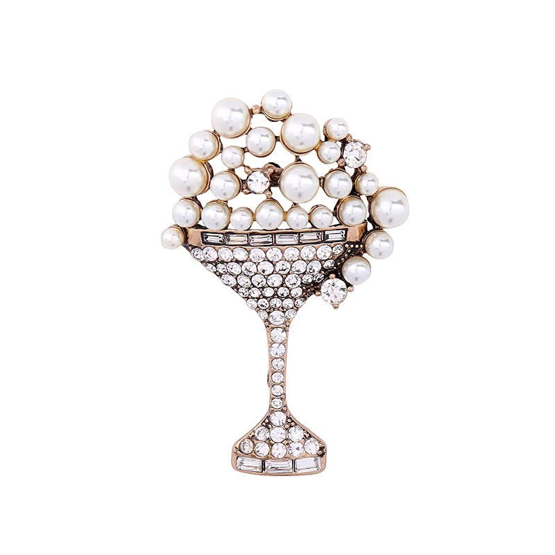 Crystal Simulated Pearl Brooch Pins Online Shopping India Fashion