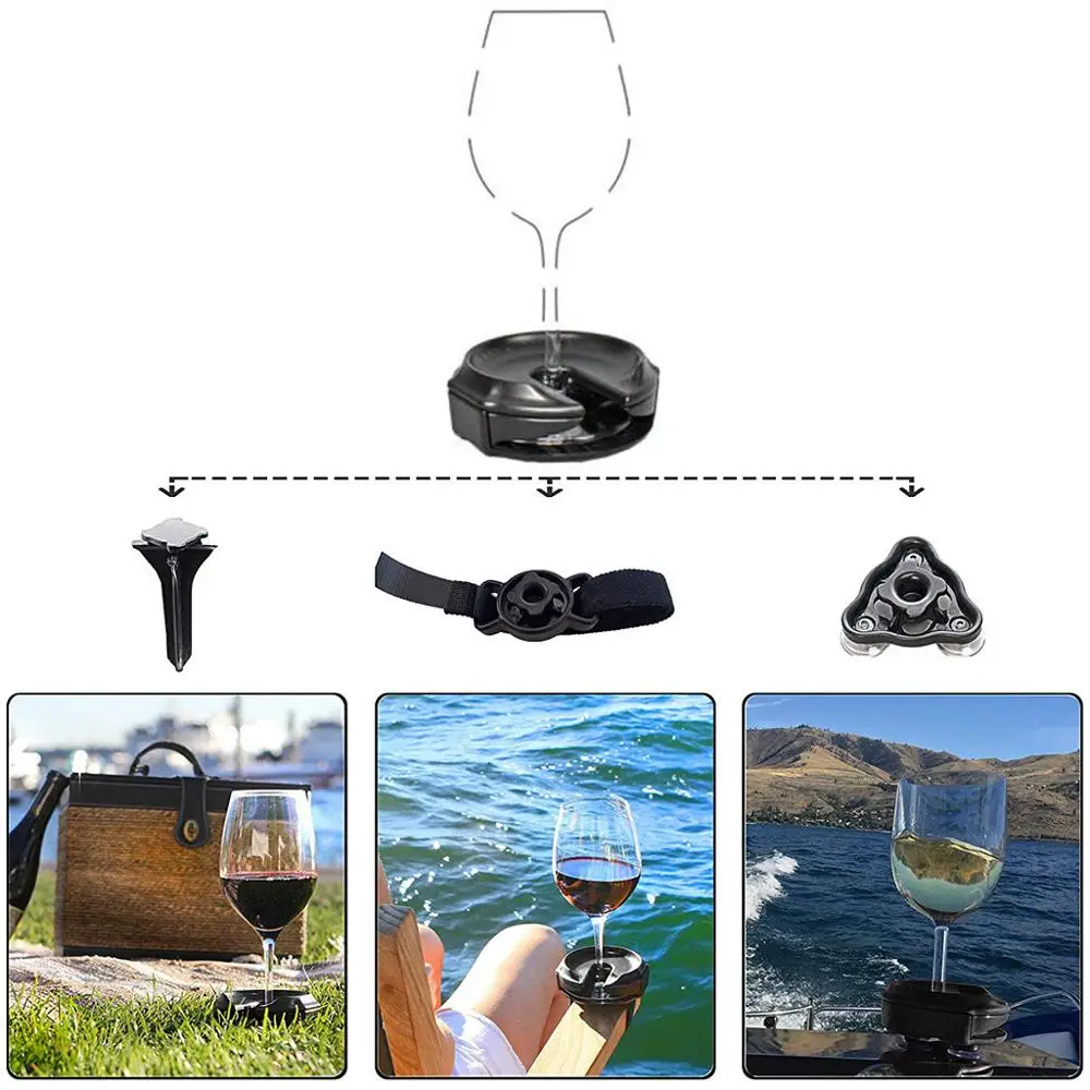 Outdoor Wine Glass Holder Accessories Champagne Picnic For Boat