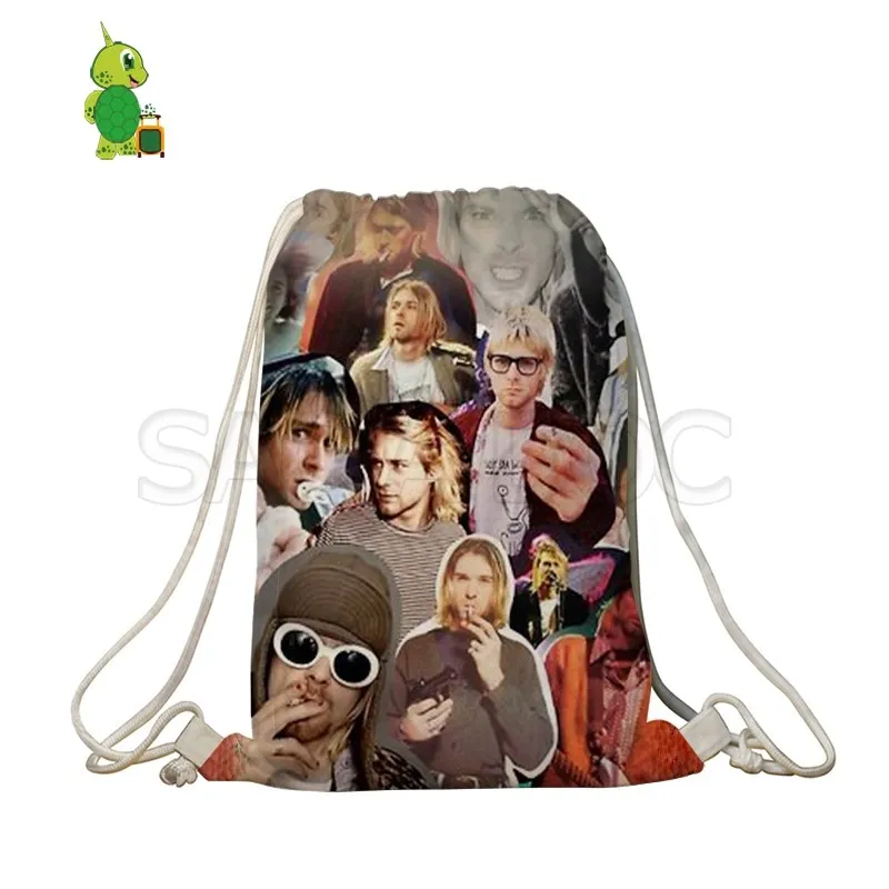 

Famous Rock Star Kurt Cobain Backpack Boys Girls School Bags Women Men Softback Travel Shoulder Bags Teenagers Casual Bags