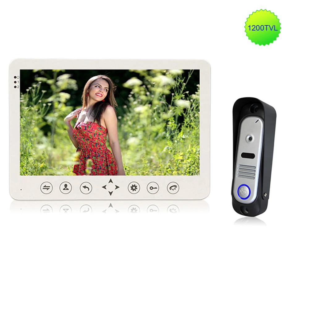 

Homefong 10 Inch White Home Security Video intercom 1/3''CMOS 1200TVL Camera Day Night Vision Indoor Monitor Recording