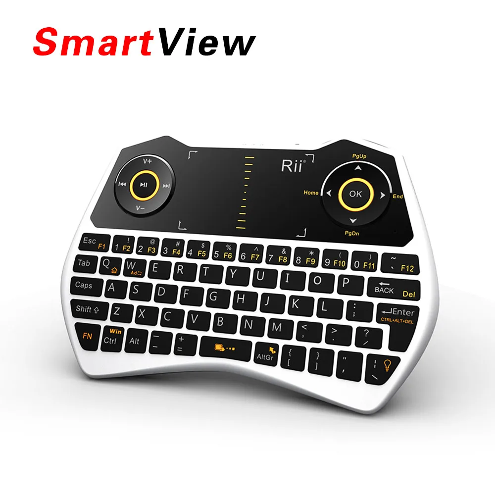  [Genuine] Rii i28 English Russian Wireless Air mouse Backlit Touchpad  Gaming mini Keyboard for HTPC Android Smart TV Box PC 