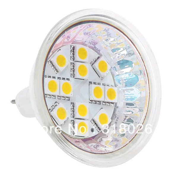 

Free Ship!!! MR16 LED Bulb 12VDC 12pcs 5050 SMD White Warm White 195-210LM 2pcs/lot