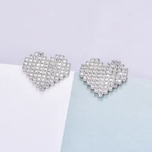Серьги для молодой женщины в форме сердца инкрустированные серебряные серьги с цирконием женские корейские стразы сладкие серьги ювелирные изделия подарок на день Святого Валентина