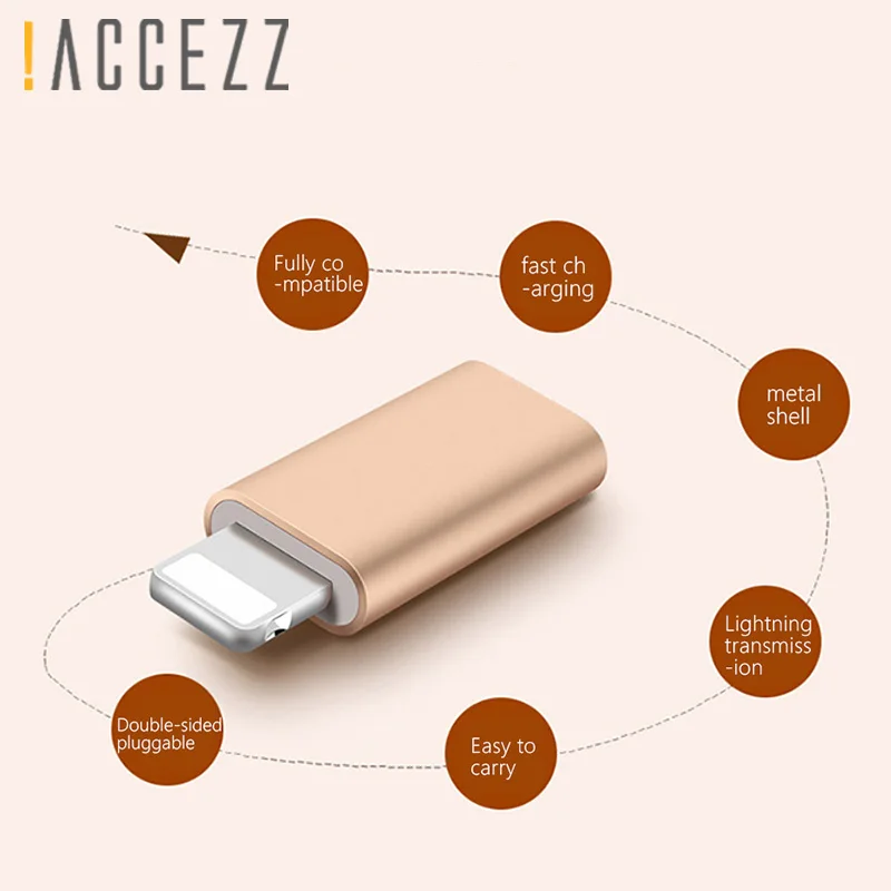 ! ACCEZZ Mini Micro USB для Apple адаптер iphone X XS XR 6 7 5 Plus синхронизация данных зарядка OTG