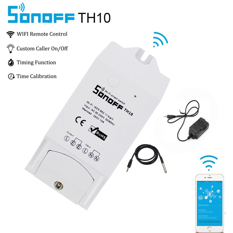 Sonoff TH10 Wi Fi умный переключатель дом автоматизация 10A 2200 Вт беспроводные модули
