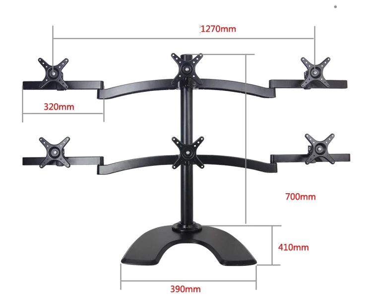 Вращающийся на 360 большое основание 1"-27" 8 кг алюминий 100x100 шесть ЖК-МОНИТОР VESA крепление arm настольная подставка компьютерный стол кронштейн держатель