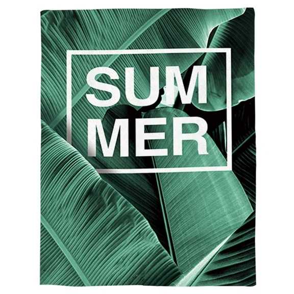 Plant Throw Blanket Watercolor Tropical Palm Leaves Colorful Illustration Natural Feelings Warm Microfiber - Цвет: CRY01604