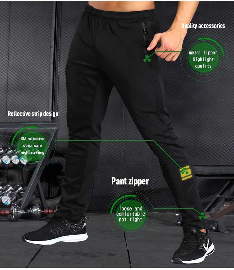 5.Soccer Training Pants Men Football Trousers Jogging Fitness Workout Running Sport Pants with pockets (3)