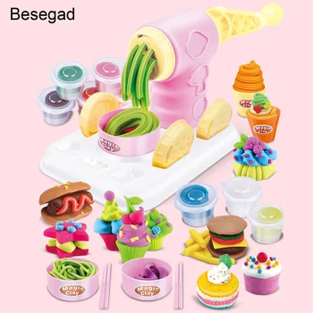 

Besegad 22PCS DIY Clay Dough Tools Toy Set Kit with Mixer Doughs Tablecloth Chopsticks Bowls Cups for Children Kitchen Toy Gifts