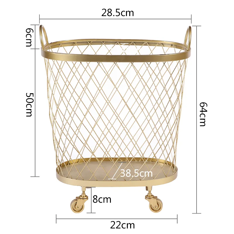 Золото металл Nordic современный журнал Newpaper хранения корзина для белья баррель Винтаж промышленный Стиль металлической проволоки держатель
