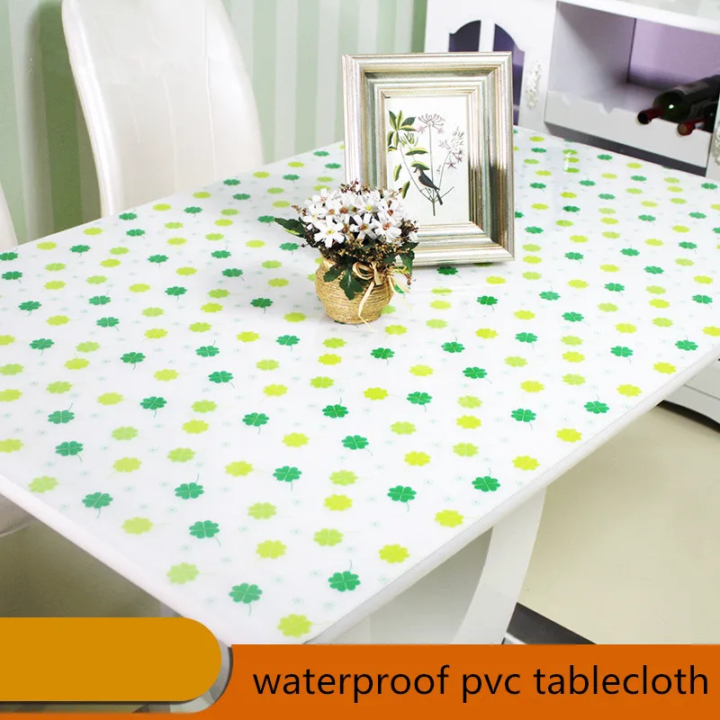 Soft glass PVC waterproof tablecloths Printed coffee table pad Matte