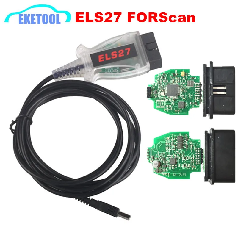 ELS27 FORScan V2.3.8 зеленый PCB PIC24HJ128GP+ FTDI чип для FORD/Lincoln/Mercury/Mazda Focom ELS27