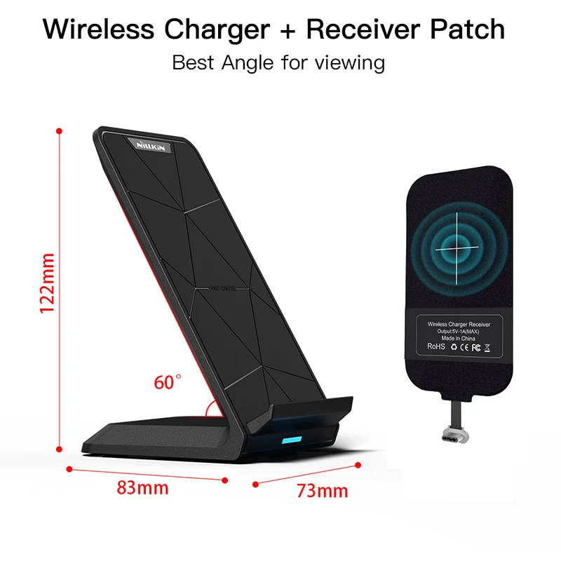 Qi Wireless Charger charging Pad with Qi Charging Receiver Patch for iPhone 7/ 7 Plus/ 6S/5S For Xiaomi for Samsung OnePlus 5T Qi Wireless Charger charging Pad with Qi Charging Receiver Patch for iPhone 7/ 7 Plus/ 6S/5S For Xiaomi for Samsung OnePlus 5T