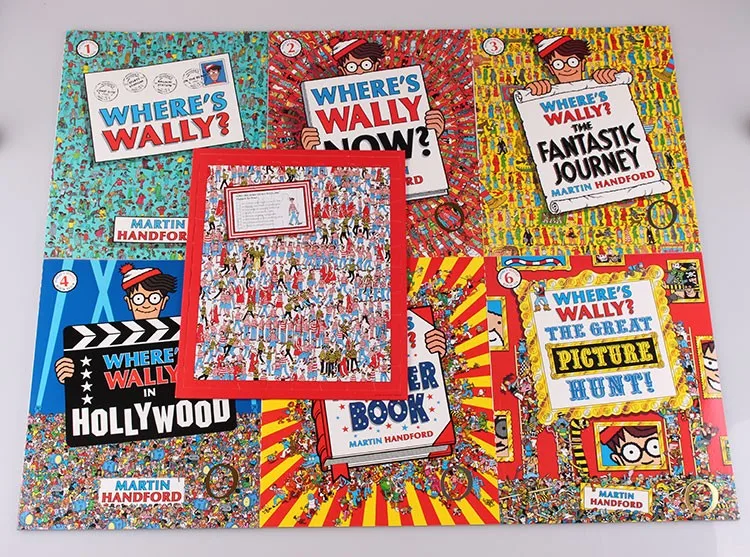 6 шт Большой размер А4 английские книги где Где Where's Wally: дети наблюдения видения будут найти головоломки подарок для детей детство