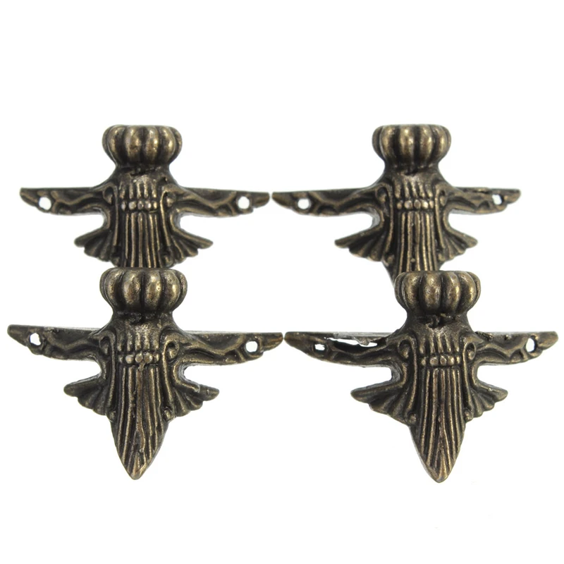 4Pcs/lot Antique Brass Jewelry Chest Wood Case Box Furniture Corner Protector For Home Decoration 4Pcs/lot Antique Brass Jewelry Chest Wood Case Box Furniture Corner Protector For Home Decoration