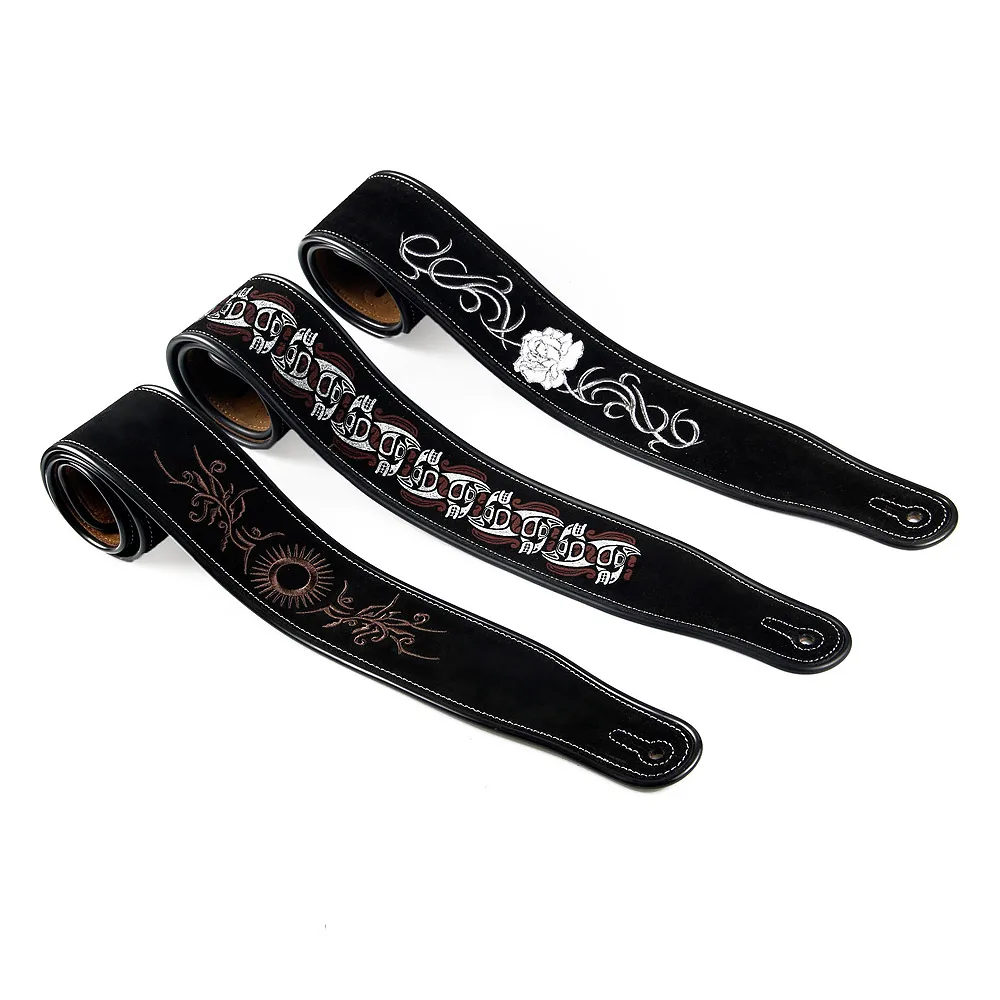 Negro de piel de vaca suave correa de la guitarra cinturón ajustable duradero genial eléctrica acústica guitarra Correa accesorios de guitarra Negro de piel de vaca suave correa de la guitarra cinturón ajustable duradero genial eléctrica acústica guitarra Correa accesorios de guitarra