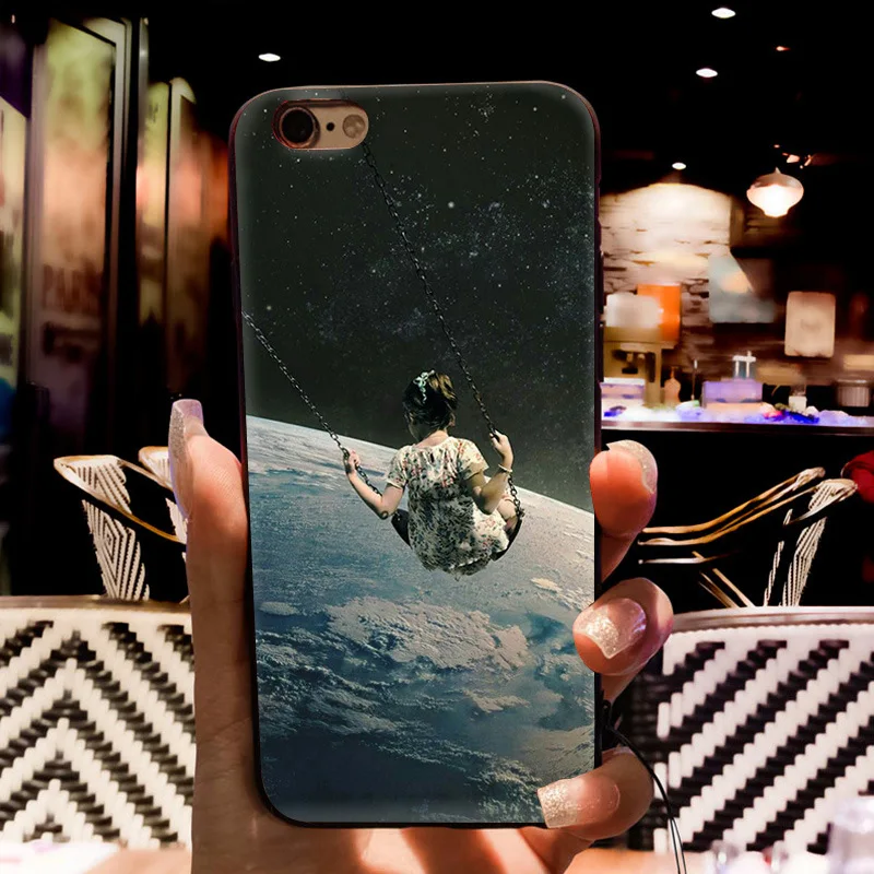 MaiYaCa Trippy Art эстетический Космос астронавт Чехлы для iPhone 7 черные чехлы для iPhone 8 7 6S Plus X 5s SE XR XS MAX Fundas Capa - Цвет: A18