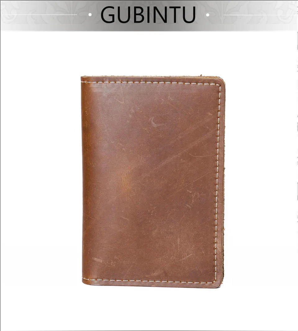 Gubintu Geniune Leather Men Short Wallets Causal Wallets Passcard Pocket Card Holder Coin Pocket Fashion Wallets For Men