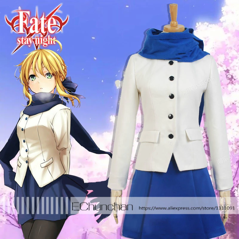 Fate Zero /stay Night Saber Cosplay Costumea Altria Pendragon Saber ...