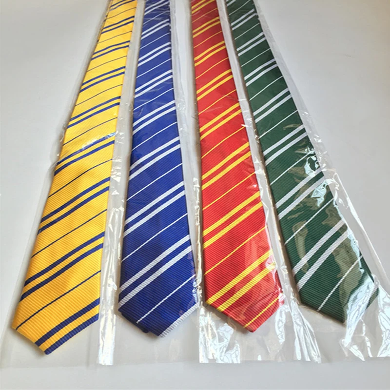 6 галстуков каждого цвета Хогвартс галстук Слизерин Hufflepuff Ravenclaw Хэллоуин сценический волшебный Косплей