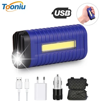 

Rechargeable LED Flashlight COB Work light Waterproof ABS material Used for camping, picnics, night reading, maintenance work
