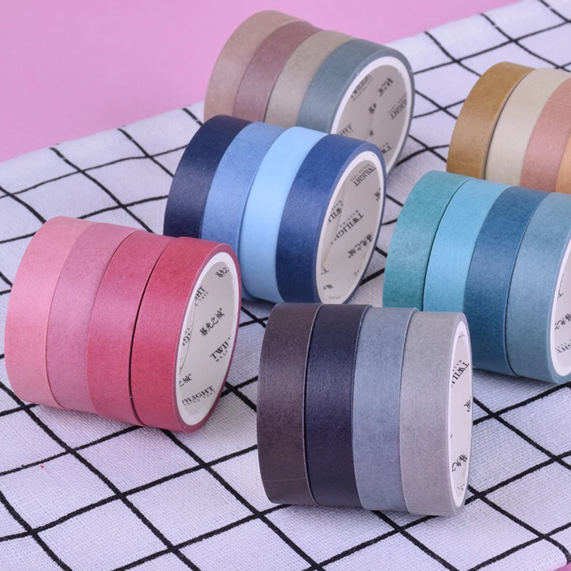 4 шт./компл. милый лента Washi Kawaii Papeleria канцелярские Скрапбукинг декоративные ленты сплошной Цвет "сделай сам" молочный фото Стикеры для альбомов